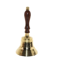 Ahşap Pirinç Başlı El Çanı ( 15cm * 8 cm)