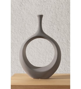 Koza Home Galante Özel Taş Doku Gri İskandinav Seramik Vazo 10x30x35cm 6270