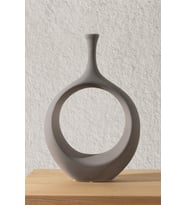 Koza Home Galante Özel Taş Doku Gri İskandinav Seramik Vazo 10x30x35cm 6270