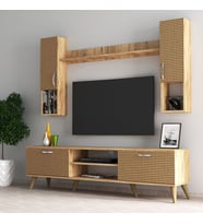 Mega 180 lik Kapaklı Raflı Tv Ünitesi Çam Hazeran Kapaklı - TVU0204 (Sarı)