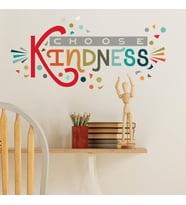 RMK5329GM Rainbow Choose Kindness Giant Peel and Stick Duvar Çıkartmaları, kırmızı, Turuncu, Camgöbeği
