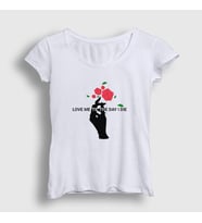 Presmono Kadın Beyaz Rose 5 Seconds Of Summer T-Shirt 386713tt