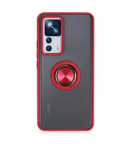 Xiaomi Mi 12t Pro Kılıf Montreal Yüzüklü Silikon Kapak - Kırmızı