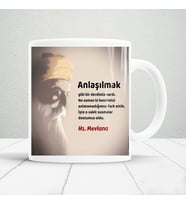 Mevlana sözleri baskılı kupa bardak