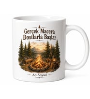 İsme Özel Kamp Arkadaşım Yazılı Baskılı Kupa Bardak Hediye