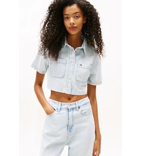 Tommy Hilfiger Lightweight Denim Kadın Denim Gömlek DW0DW210721AB
