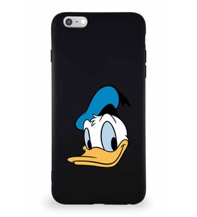 Apple iPhone 6S Plus Soft Premier Kapak Donald Duck-B Tasarımlı Silikon Kılıf - Siyah (Şeffaf)
