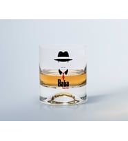 BK Gift Kişiye Özel Renkli Baskılı Godfather Baba Tasarımlı Viski Bardağı-11 (Beyaz)