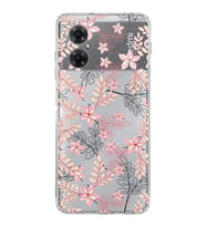 PrintiFy Xiaomi Redmi Note 11R Uyumlu Kamera Korumalı Floral Kırmızı Tasarımlı Şeffaf Kılıf