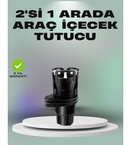 Araba Çift Bardak Tutucu 360° Dönebilen İkisi Bir Arada Ayarlanabilir