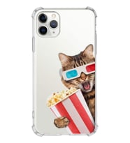 PrintiFy Apple iPhone 11 Pro Max Uyumlu Kedi 1 Baskılı Şeffaf Köşe Korumalı Antişok Kılıf