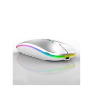 Casper VIA S40 10.4" Tablet İçin Uyumlu RGB LED Işıklı Bluetooth+2.4Ghz Kablosuz Şarjlı Mouse (Gümüş)