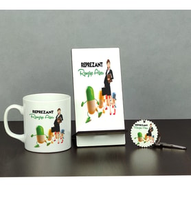 Reprezant Üçlü Set (Kupa + Telefon Standı + Anahtarlık)