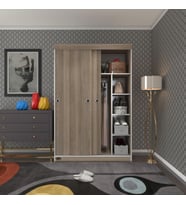 Kenzlife gardırop sürgülü kapaklı kapılı 120 papatya crd gardolap dolap (Karışık)