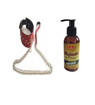 Kırmızı Fantazi Boyun Tasması + Erotik Masaj Yağı(Red Fantasy Collar + Erotic Massage Oil)