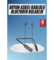 100 Saat Kablolu Boyun Askılı Dijital Göstergeli Bluetooth Kulaklığı