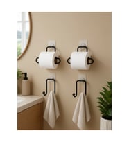 Mutfak ve Banyo İçin 4 Parça Set 2 Kağıtlık 2 Havlu Askısı