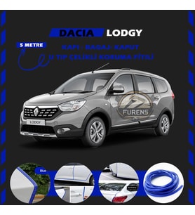 Dacia Lodgy Oto Araç Kapı Koruma Fitili 5metre Parlak Mavi Renk