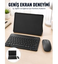Android İşletim Sistemli Sım Kart Girişli Tablet Bluetooth Klavye Mouse Seti Mobil İnternet Destekli
