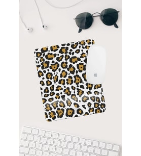 Leopar Desenli Bilek Destekli Dikdörtgen Mouse Pad Mouse Altlığı.