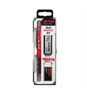 Rotring Tikky Versatil Kırmızı Kalem 0.7+Min+Silgi Hediye