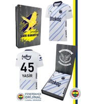 Fenerbahçe Orijinal 23/24 Lacivert Kişiye Özel Forma Hediyelik Ahşap Kutulu (Beyaz)