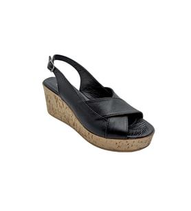 Hermosa - Kadın Dolgu Topuklu Hakiki Deri Sandalet - BEYAZ - 39
