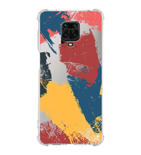 Xiaomi Redmi Note 9 Pro Köşe Korumalı Antişok Kapak Brushstroke Tasarımlı Şeffaf Silikon Kılıf