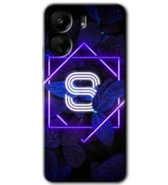 Xiaomi Redmi 13C Kılıf HD Desen Baskılı Kılıf - Dark Neon Yaprak S Harfi
