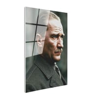 Tamperli Gerçek Cam Tablo Atatürk Asil Duruş Palto Atatürk Tablosu Duvar Dekoru