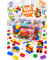 Funny Blocks 500 Parça Renkli Eğitici Yapı Oyuncağı – Saklama Kutulu