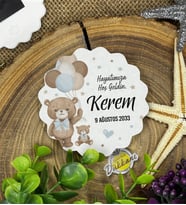 6cm Özel Baskılı Magnet Uv Baskılı - Mavi Balonlu Ayıcık