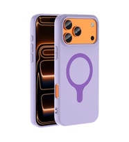 iPhone 18 Pro Max Kılıf M-Safe Şarj Özellikli Aris Silikon Kılıf Lila