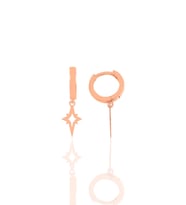 Söğütlü Silver Gümüş kuzey yıldızı küpe (Rose)