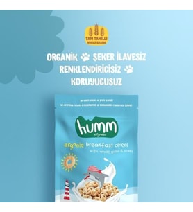 Humm Organik Tam Tahıllı ve Ballı Kahvaltılık Gevrek 80 Gr