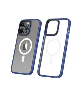 Vendas iPhone 14 Pro Uyumlu (14 Pro) Hybrid Magsafe Wireless Şarj Destekli Magic Smooth Silikon Kılıf (Mavi)