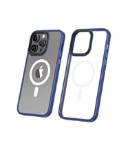 Vendas iPhone 14 Pro Uyumlu (14 Pro) Hybrid Magsafe Wireless Şarj Destekli Magic Smooth Silikon Kılıf (Mavi)