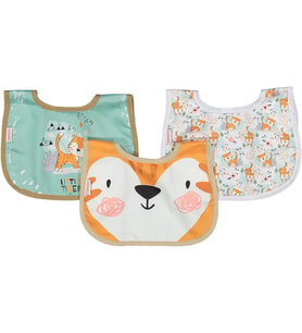 Çift Katlı  Çıtçıtlı Su Geçirmez Bebek Mama ve Salya Önlük 3 Adet STL5138