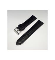 24mm Siyah Croco Bombeli Deri Saat Kayışı Kordonu 24x22