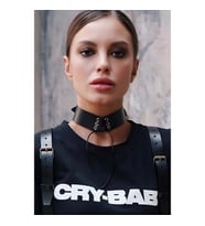 İpli Bağlamalı Şık Deri Choker Tasma (Kırmızı)