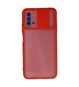Xiaomi Redmi 9t Kılıf Palm Buzlu Kamera Sürgülü Silikon - Kırmızı