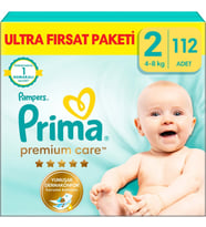 Prima Premium Care Bebek Bezi Beden:2 (4-8KG) Mini 112 Adet Utra Fırsat Pk