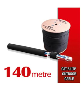 Qport Yüksek Bakır Utp 23Awg 0.58 MM Dış Ortam Cat6 Outdoor Kablo 140 Metre