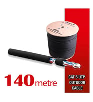 Qport Yüksek Bakır Utp 23Awg 0.58 MM Dış Ortam Cat6 Outdoor Kablo 140 Metre