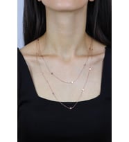 Üçgen 110 cm Rose Gümüş Kolye 7252