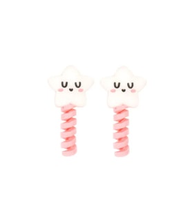 SPELT Kablo Ucu için Koruma Spirali Figürlü Kawaii Star 2'li