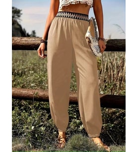 Kadın Yüksek Bel Beli Lastikli Dökümlü Ve Beli şeritli Pera Pantolon
