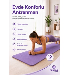 CKSpor 10 mm Konfor Doku Kaymaz Nbr Mat Taşıma Askılı Pilates Egzerisiz Minderi