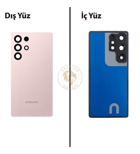 Samsung S25 Ultra Pembe Arka Pil Kapağı Batarya Kapağı Lazer Kesim Back Cover