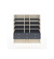 Kronos Dolap 12 Raflı 6 Çekmeceli  220x59x243 Aytaşı-Antrasit/Antrasit